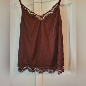 Max Studio Large Velvet Bordeaux Camisole